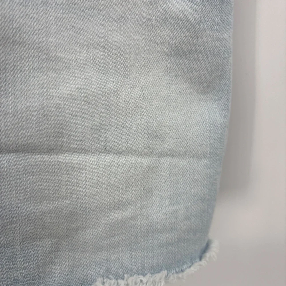OshKosh Denim Overall Skirt Kids 5T Light Blue Heart Pocket Frayed Hem Cute Boho